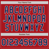 Custom Red Navy-Yellow Authentic Split Fashion Baseball Jersey