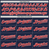 Custom Navy Red-Gray Authentic Split Fashion Baseball Jersey