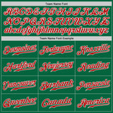 Custom Kelly Green Red-Gray Authentic Split Fashion Baseball Jersey
