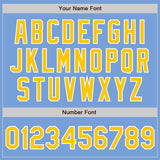 Custom Light Blue Gold-White Authentic Split Fashion Baseball Jersey
