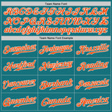 Custom Teal Orange-Gray Authentic Split Fashion Baseball Jersey