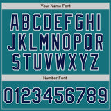 Custom Teal Navy-Gray Authentic Split Fashion Baseball Jersey