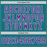 Custom Teal Purple-Gray Authentic Split Fashion Baseball Jersey