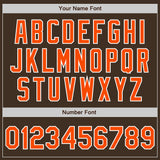 Custom Brown Orange-Gray Authentic Split Fashion Baseball Jersey