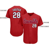 Custom Red White-Navy Baseball Jersey