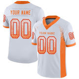 Custom White Orange-Red Mesh Drift Fashion Football Jersey