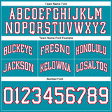 Custom Teal White-Red Authentic Throwback Basketball Shorts