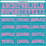 Custom Teal Pink-White Authentic Throwback Basketball Jersey
