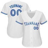 Custom White Royal Baseball Jersey