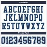 Custom White Navy-Powder Blue Mesh Authentic Football Jersey