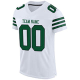 Custom White Gotham Green-Black Mesh Authentic Football Jersey