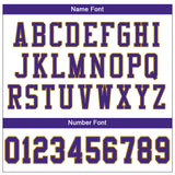 Custom White Purple-Old Gold Mesh Authentic Football Jersey