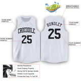 Custom White Black Round Neck Basketball Jersey