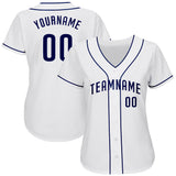 Custom White Navy Authentic Baseball Jersey