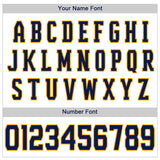 Custom White Navy Pinstripe Navy-Gold Authentic Baseball Jersey
