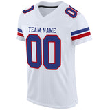 Custom White Royal-Red Mesh Authentic Football Jersey