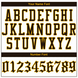 Custom White Brown Pinstripe Brown-Gold Authentic Baseball Jersey