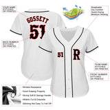 Custom White Black-Red Authentic Baseball Jersey