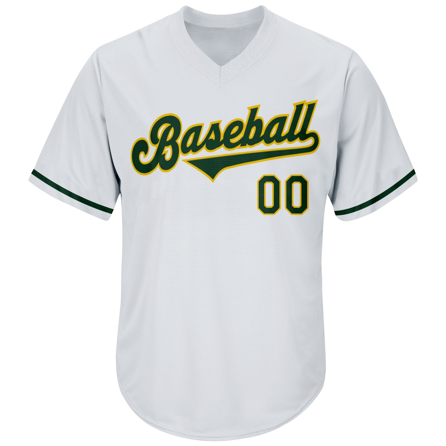 Custom White Green-Gold Authentic Throwback Rib-Knit Baseball Jersey Shirt