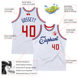 Custom White Red-Royal Authentic Throwback Basketball Jersey