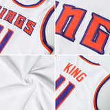 Custom White Maroon-Gold Authentic Throwback Basketball Jersey