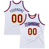 Custom White Maroon-Royal Authentic Throwback Basketball Jersey