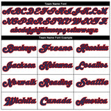 Custom White Red-Navy Mesh Authentic Throwback Football Jersey