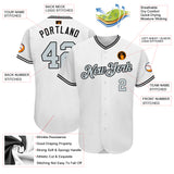 Custom White Silver-Black Authentic Baseball Jersey