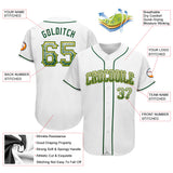 Custom White Green-Gold Authentic Drift Fashion Baseball Jersey