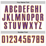 Custom White Purple Pinstripe Purple-Gold Authentic Baseball Jersey