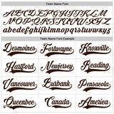 Custom White Brown Pinstripe Red-Brown Authentic Baseball Jersey