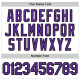 Custom White Purple-Black Authentic Baseball Jersey
