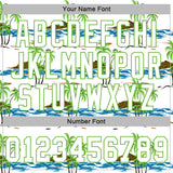 Custom White White-Neon Green 3D Pattern Design Beaches Authentic Baseball Jersey