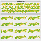 Custom White Neon Green-Gold Authentic Baseball Jersey